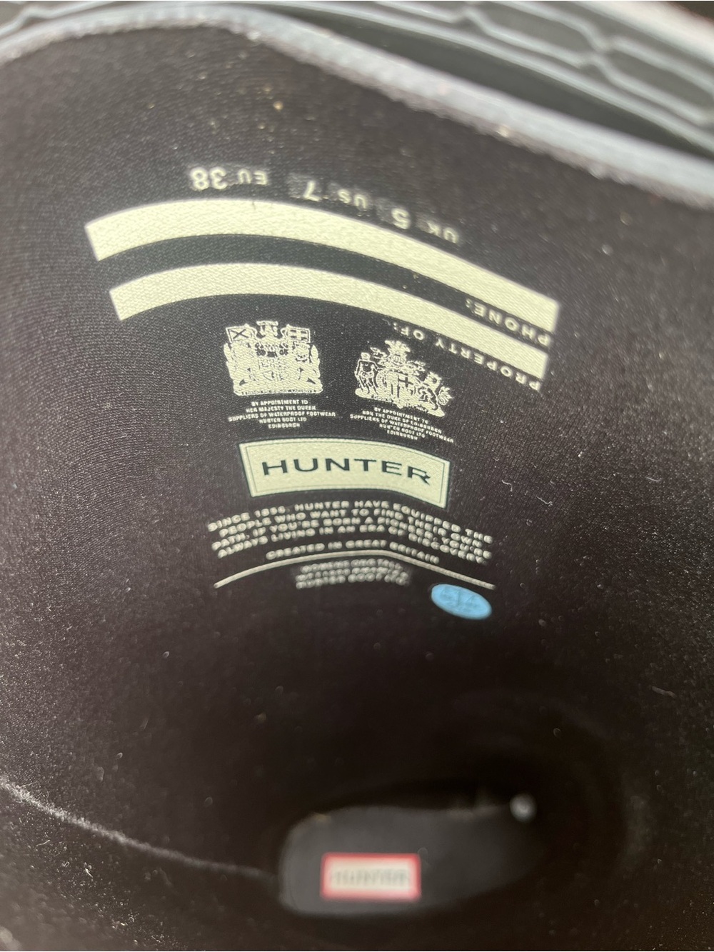 Hunter Original Tall Matte Black Waterproof Rain Boots Women’s 7 - Picture 8 of 12